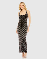 Black Beaded Sheath Dress