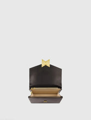 Black Mini Leather Tone On Tone Crossbody Bag